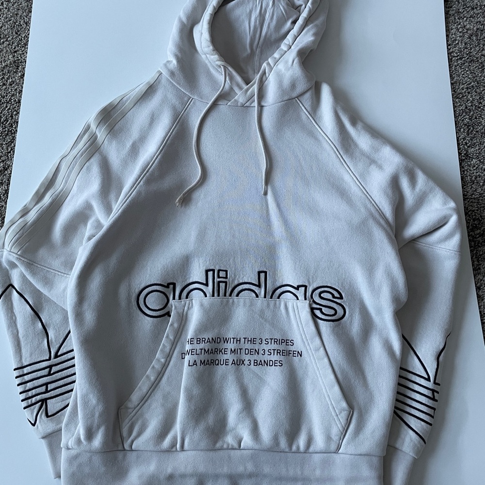 Adidas Men's Gray Hoodie Sweater